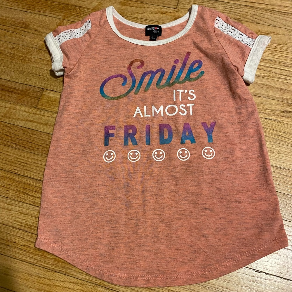 Smile it’s almost Friday Ransom Girl 7/8 Short Sleeved t-shirt
